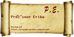 Prácser Erika névjegykártya